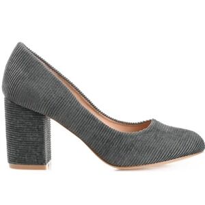 Journee Collection Womens green Corduroy Block Heel Pumps Shoes Size Unknown
